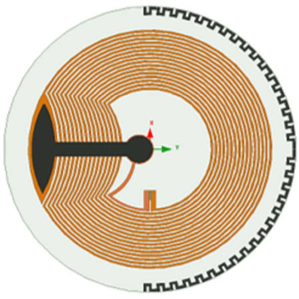 An RF harvesting antenna captures energy from wireless signals to power IIoT sensors and devices.