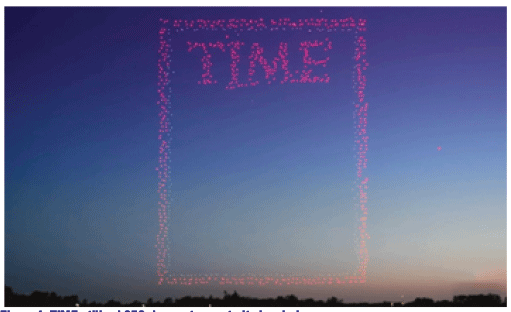 Figure4: TIME utilized 958 drones to create its iconic logo