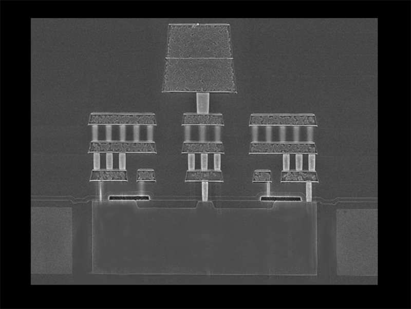 Cross-sectional SEM image of a new high-voltage NMOS device