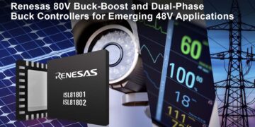 Renesas Unveils 80V Bidirectional Buck-Boost and Dual-Phase Buck DC/DC Controllers