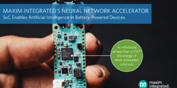 Maxim Integrated neural network accelerated microcontroller