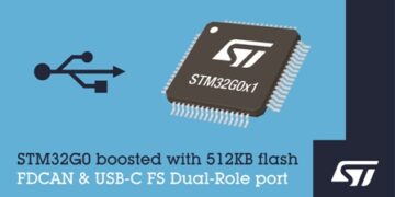 STMicroelectronics Extends STM32G0 Microcontroller Series with USB-C Full Speed Dual Role Port, CAN FD, and Larger Memory