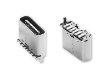 60 W Power-Only USB Type C Receptacle Features Vertical Orientation