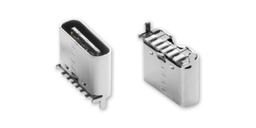 60 W Power-Only USB Type C Receptacle Features Vertical Orientation