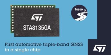 STMicroelectronics Upgrades Automotive Positioning Accuracy with Single-Chip Triple-Band Satellite-Navigation Receiver