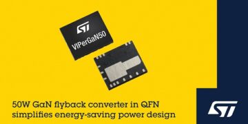 STMicroelectronics’ 50W GaN converter enables high-efficiency power designs in consumer and industrial applications