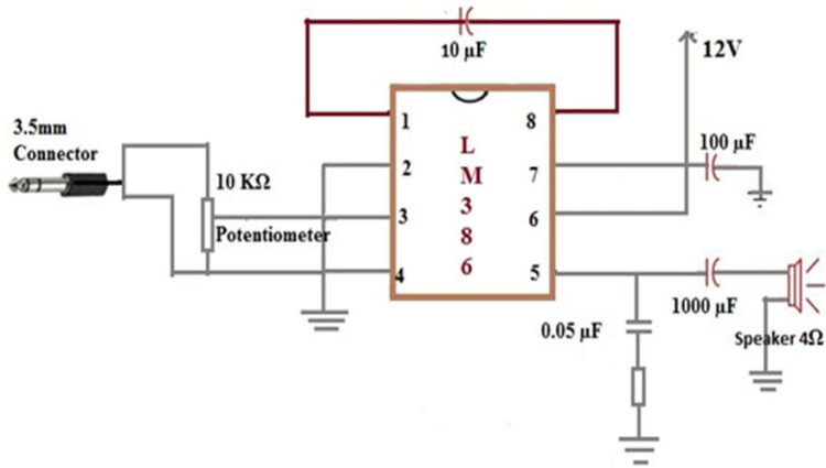 IC LM386 Audio Amplifier : Pin Configuration and Its Working