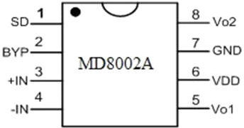 MD8002A Audio Amplifier : Pin Configuration & Its Applications