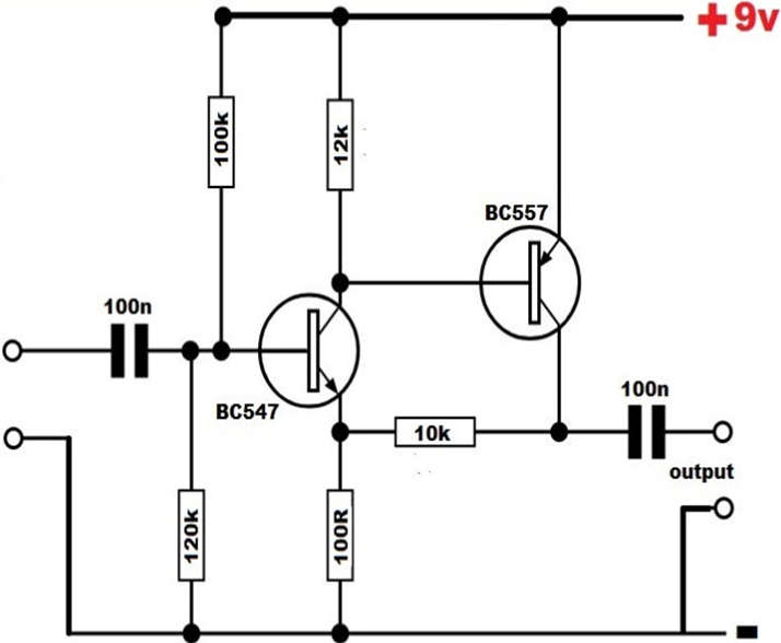 Simple Transistor Amplifier Schematic Circuit Diagram