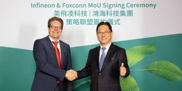 Infineon and Hon Hai Technology Group (Foxconn) sign MoU to partner on SiC collaboration and leverage respective expertise in EV development
