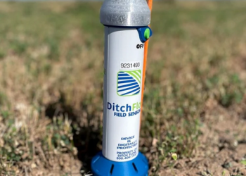 Nordic-powered land irrigation sensor enables remote water level notifications