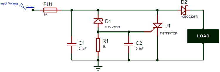 SCR Thyristor Crowbar Circuit: Working and Over Voltage Protection Explained