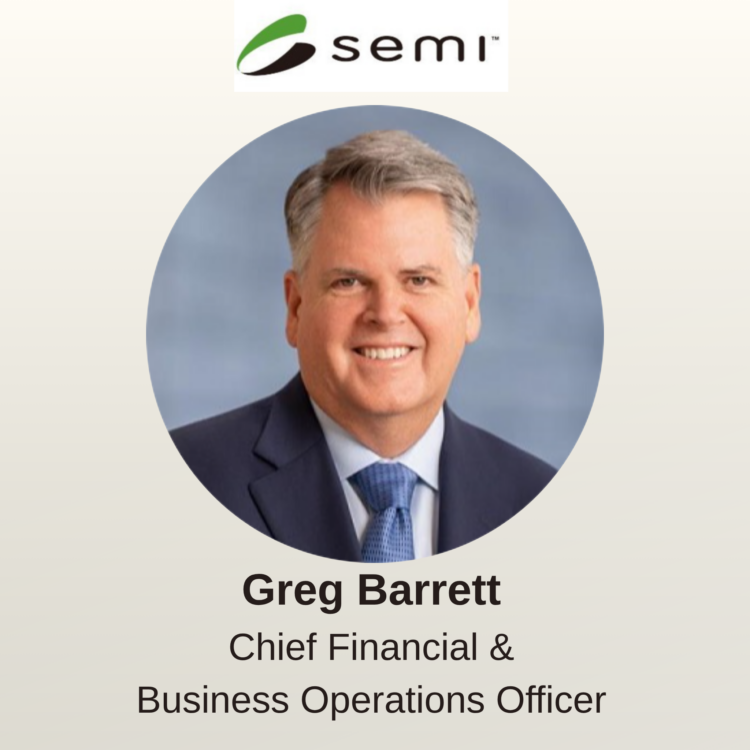 Greg Barrett Joins SEMI as Chief Financial and Business Operations Officer
